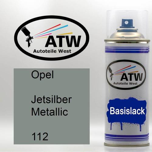 Opel, Jetsilber Metallic, 112: 400ml Sprühdose, von ATW Autoteile West.